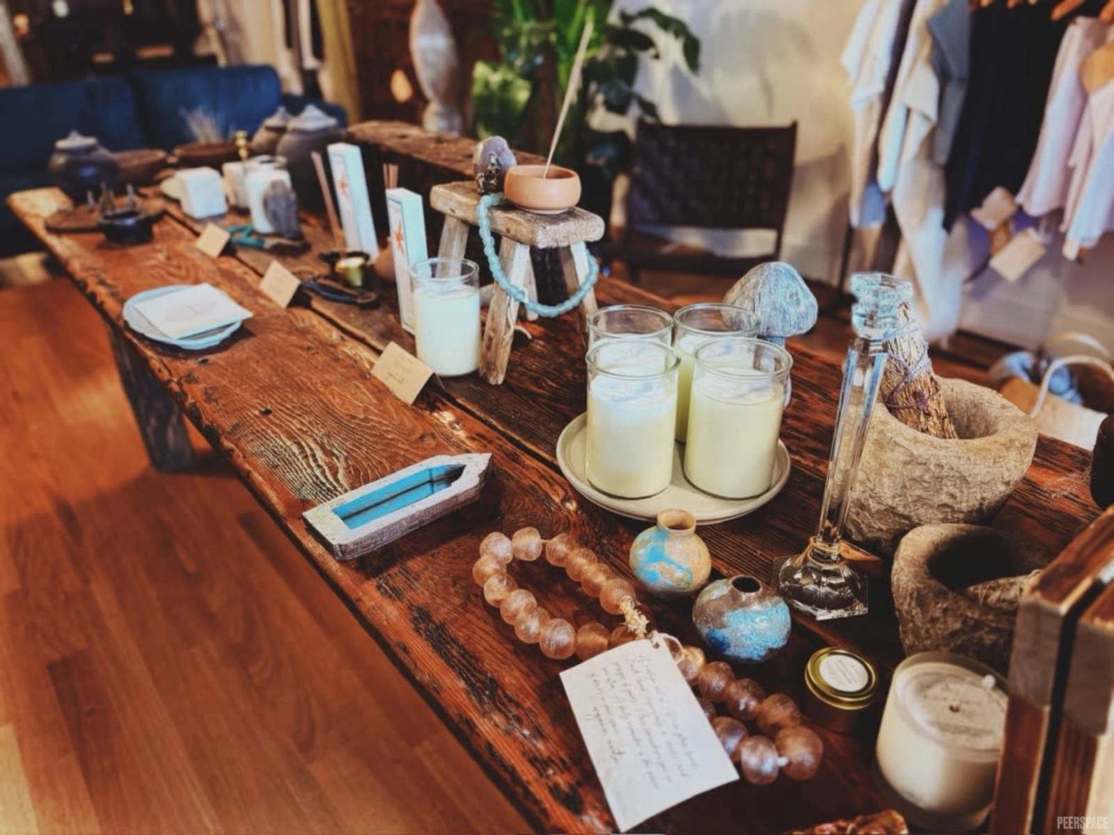Organic Erotic objects displayed on a reclaimed wood table