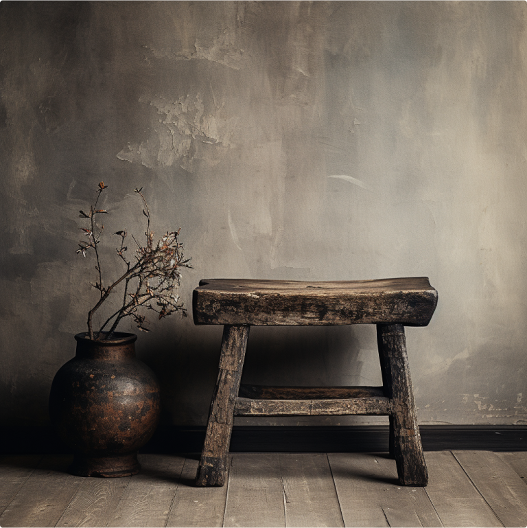 A natural material object in warm light
